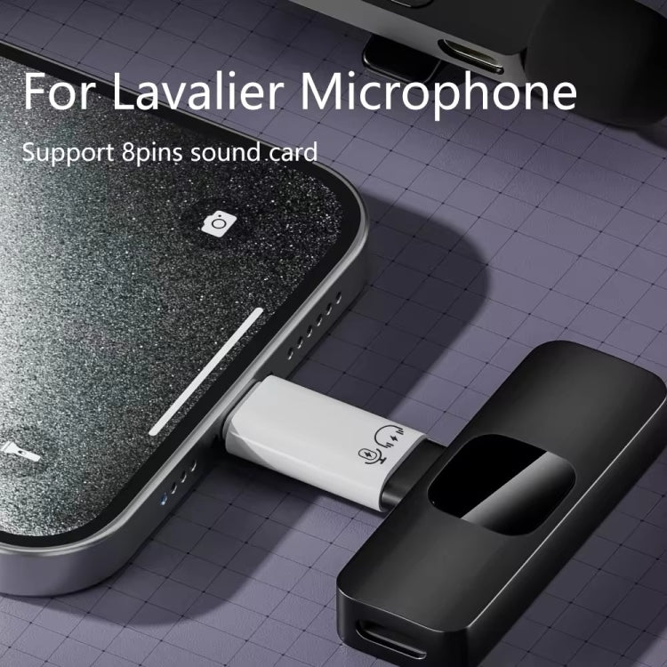 8 Pin Female to Type-C Male Adapter Audio Sound Card Connector No Hanging Ear - Converter & Adapter by PMC Jewellery | Online Shopping South Africa | PMC Jewellery | Buy Now Pay Later Mobicred