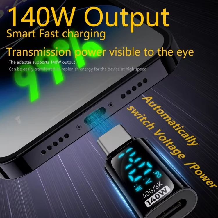 Type-C Male to 8 Pin Female 35W Charging Adapter with Digital Display(Black) - free shipping - PMC Jewellery - Order now!