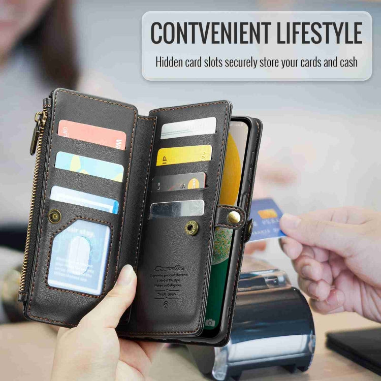 For Samsung Galaxy A13 5G / 4G CaseMe C36 Card Slots Zipper Wallet RFID Anti-theft Leather Phone Case(Black) - free shipping - PMC Jewellery - Order now!