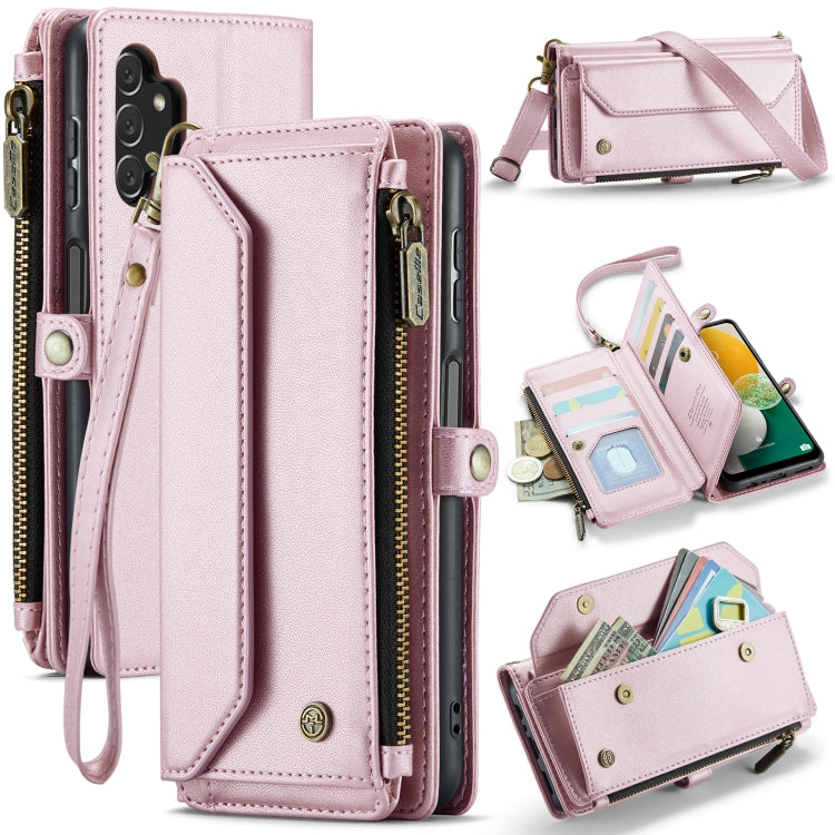 For Samsung Galaxy A13 5G / 4G CaseMe C36 Card Slots Zipper Wallet RFID Anti-theft Leather Phone Case(Pink) - free shipping - PMC Jewellery - Order now!