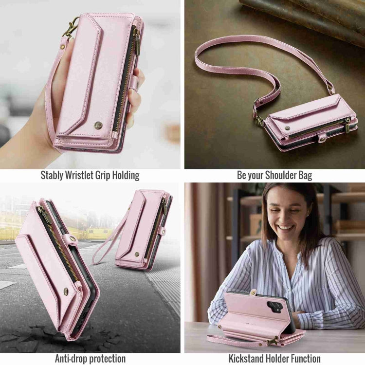 For Samsung Galaxy A13 5G / 4G CaseMe C36 Card Slots Zipper Wallet RFID Anti-theft Leather Phone Case(Pink) - free shipping - PMC Jewellery - Order now!