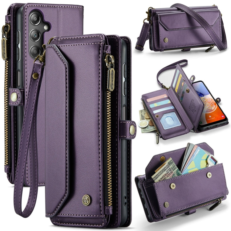 For Samsung Galaxy A14 5G / 4G CaseMe C36 Card Slots Zipper Wallet RFID Anti-theft Leather Phone Case(Purple) - free shipping - PMC Jewellery - Order now!
