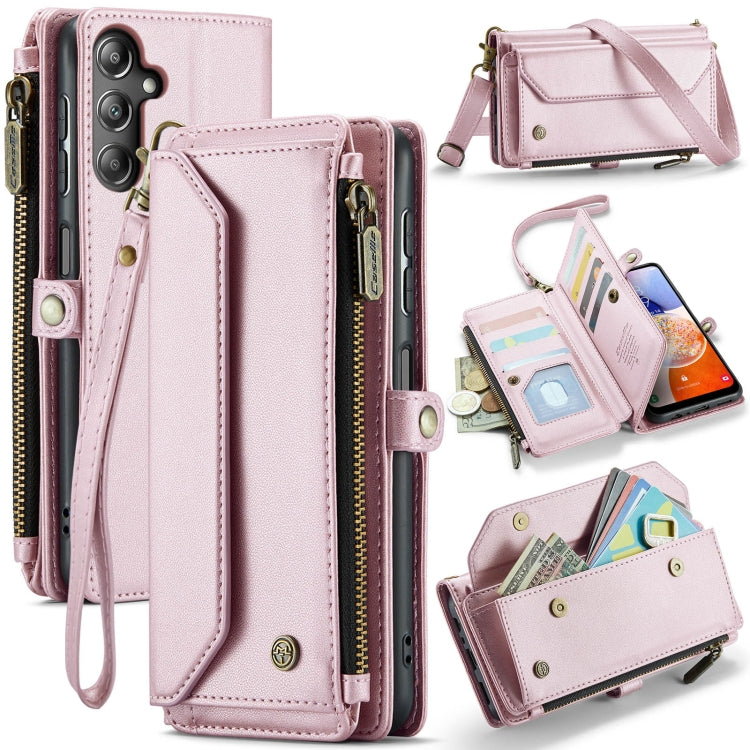 For Samsung Galaxy A14 5G / 4G CaseMe C36 Card Slots Zipper Wallet RFID Anti-theft Leather Phone Case(Pink) - free shipping - PMC Jewellery - Order now!