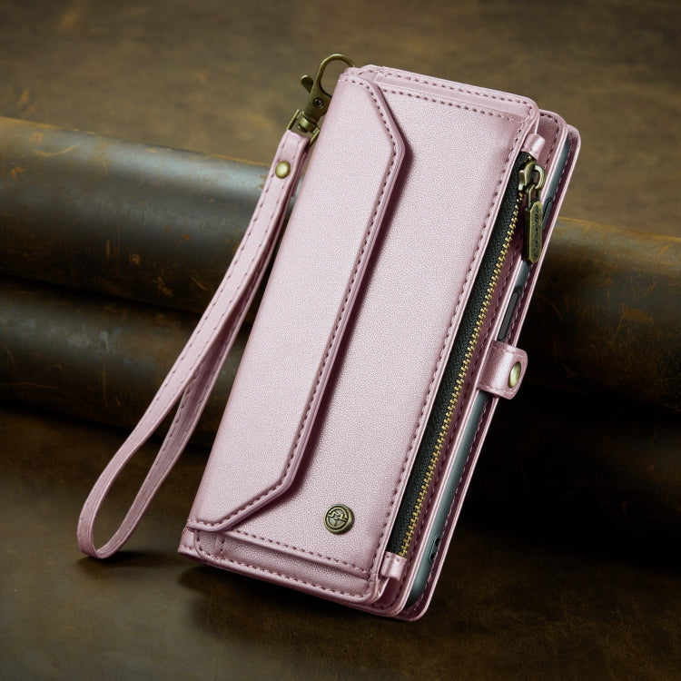 For Samsung Galaxy A14 5G / 4G CaseMe C36 Card Slots Zipper Wallet RFID Anti-theft Leather Phone Case(Pink) - free shipping - PMC Jewellery - Order now!
