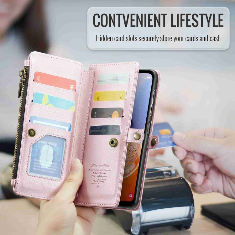 For Samsung Galaxy A14 5G / 4G CaseMe C36 Card Slots Zipper Wallet RFID Anti-theft Leather Phone Case(Pink) - free shipping - PMC Jewellery - Order now!