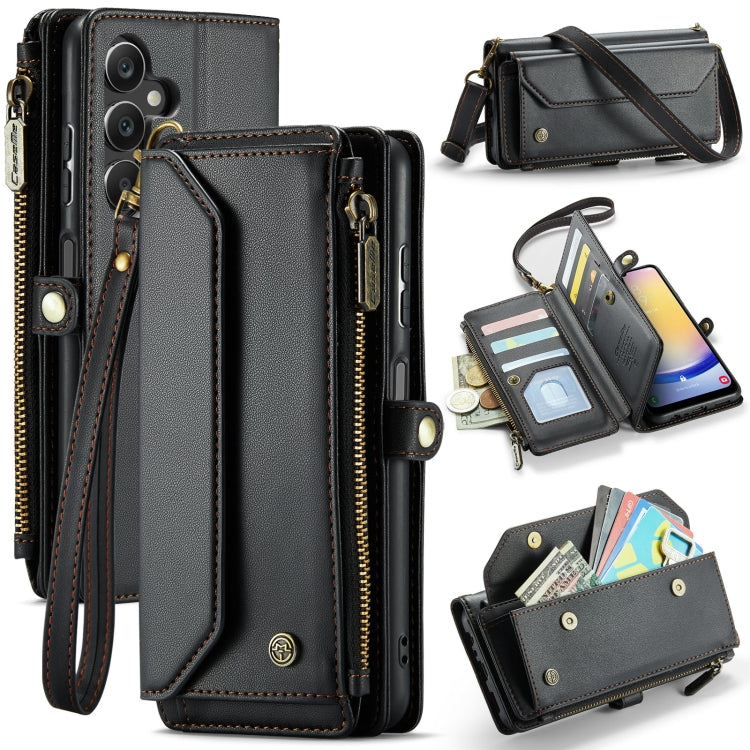 For Samsung Galaxy A25 CaseMe C36 Card Slots Zipper Wallet RFID Anti-theft Leather Phone Case(Black) - free shipping - PMC Jewellery - Order now!