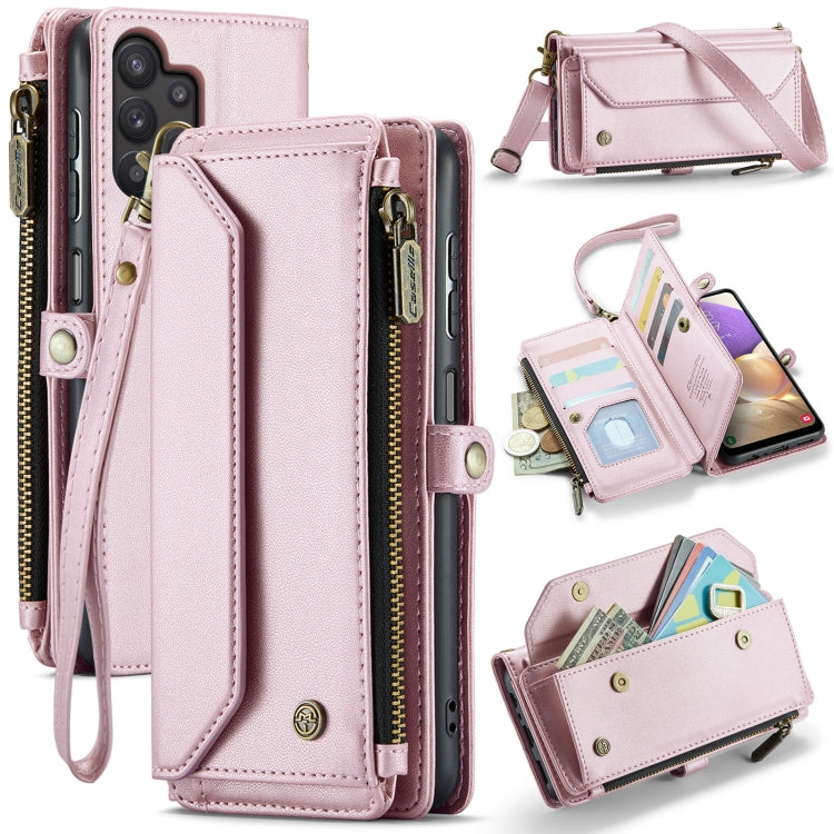 For Samsung Galaxy A32 5G CaseMe C36 Card Slots Zipper Wallet RFID Anti-theft Leather Phone Case(Pink) - free shipping - PMC Jewellery - Order now!