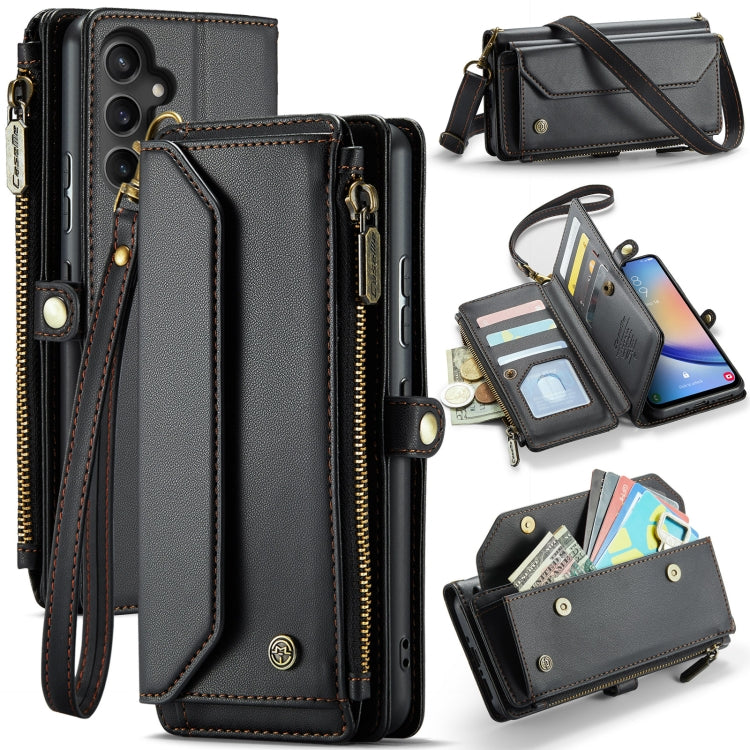 For Samsung Galaxy A34 5G CaseMe C36 Card Slots Zipper Wallet RFID Anti-theft Leather Phone Case(Black) - free shipping - PMC Jewellery - Order now!