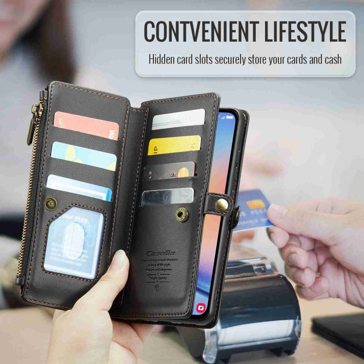 For Samsung Galaxy A34 5G CaseMe C36 Card Slots Zipper Wallet RFID Anti-theft Leather Phone Case(Black) - free shipping - PMC Jewellery - Order now!