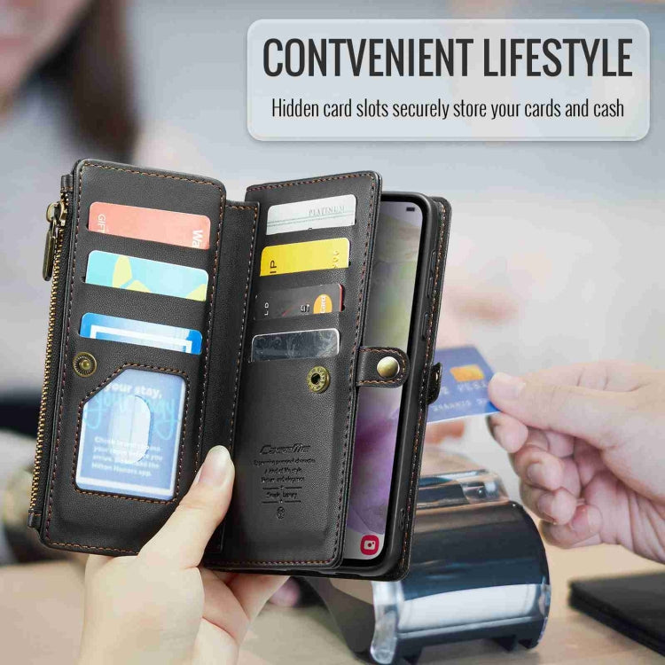 For Samsung Galaxy A35 5G CaseMe C36 Card Slots Zipper Wallet RFID Anti-theft Leather Phone Case(Black) - free shipping - PMC Jewellery - Order now!