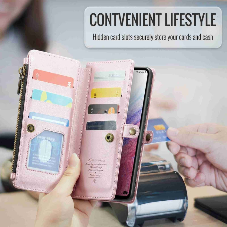 For Samsung Galaxy A53 5G CaseMe C36 Card Slots Zipper Wallet RFID Anti-theft Leather Phone Case(Pink) - free shipping - PMC Jewellery - Order now!