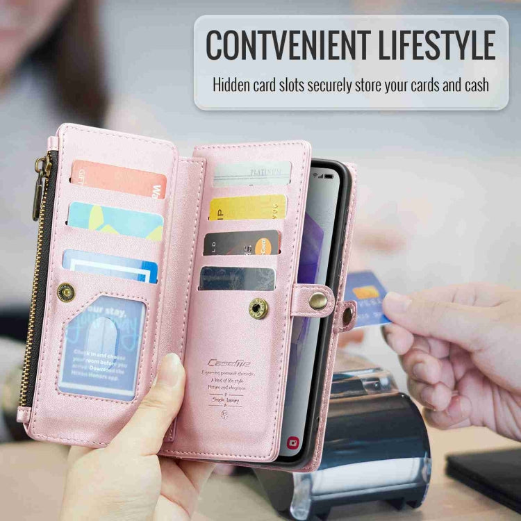 For Samsung Galaxy A55 5G CaseMe C36 Card Slots Zipper Wallet RFID Anti-theft Leather Phone Case(Pink) - free shipping - PMC Jewellery - Order now!