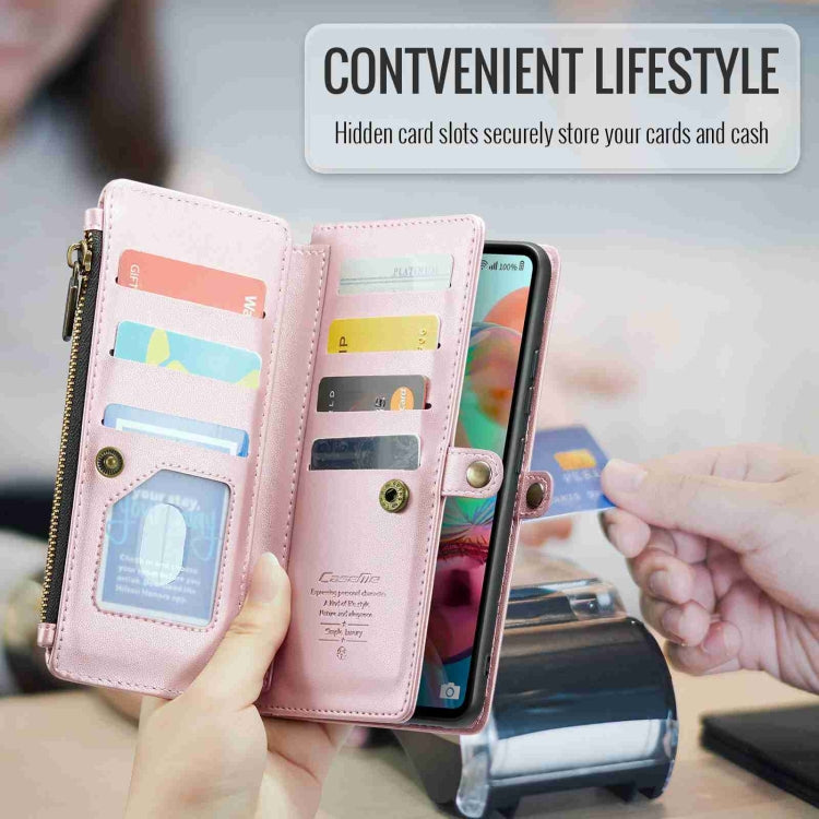 For Samsung Galaxy A71 4G CaseMe C36 Card Slots Zipper Wallet RFID Anti-theft Leather Phone Case(Pink) - free shipping - PMC Jewellery - Order now!