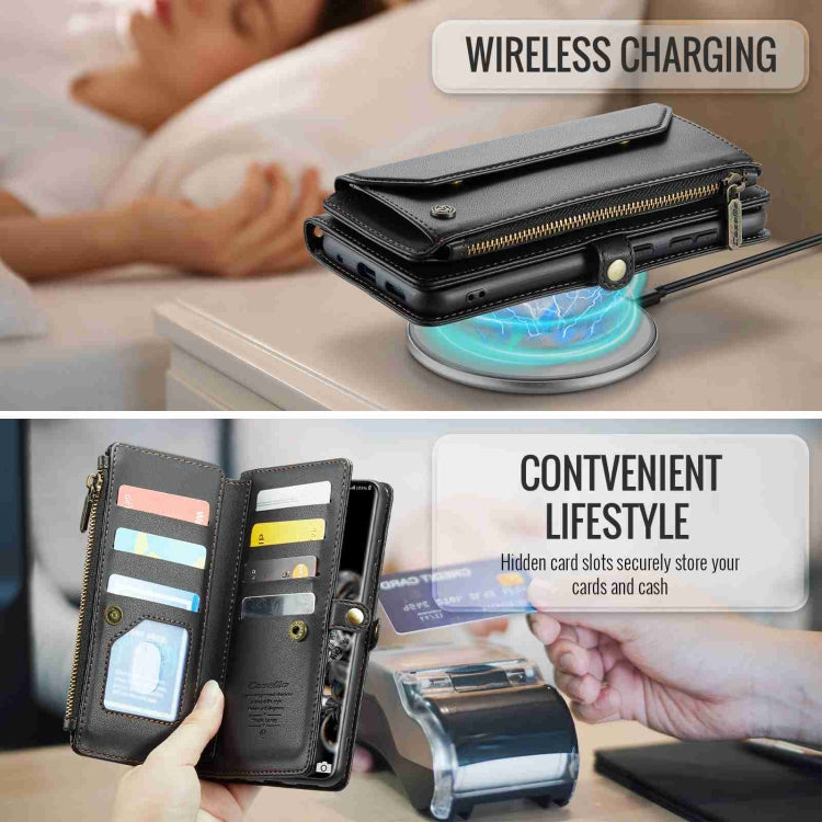For Samsung Galaxy S20 Ultra CaseMe C36 Card Slots Zipper Wallet RFID Anti-theft Leather Phone Case(Black) - free shipping - PMC Jewellery - Order now!