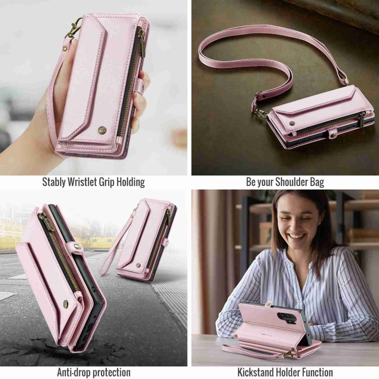 For Samsung Galaxy Note10+ CaseMe C36 Card Slots Zipper Wallet RFID Anti-theft Leather Phone Case(Pink) - free shipping - PMC Jewellery - Order now!