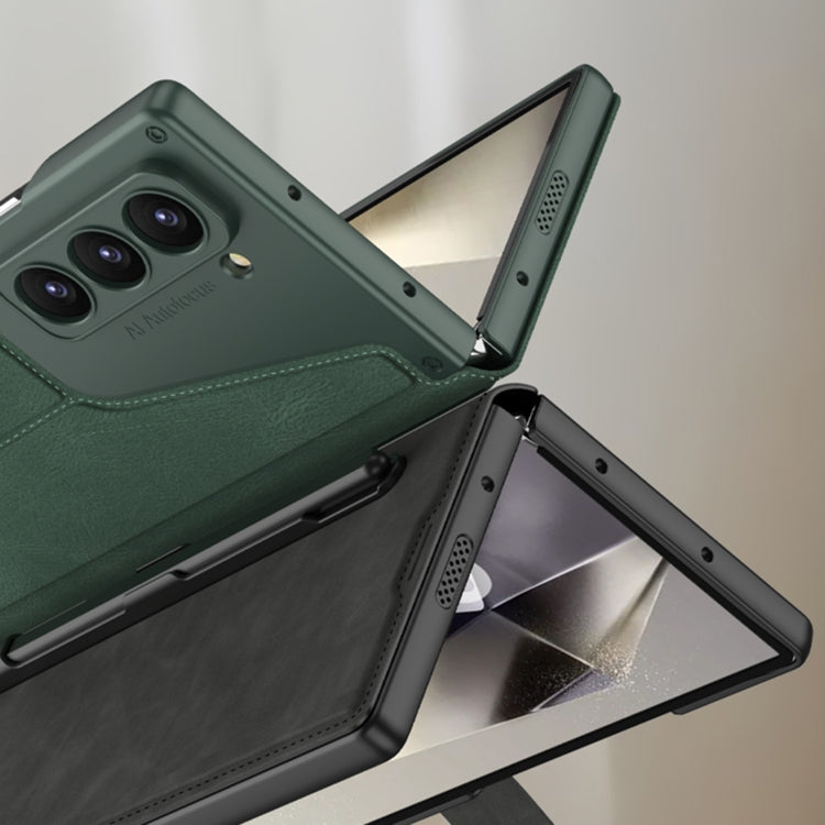 For Samsung Galaxy Z Fold6 GKK Integrated Armor Flip Leather Case with Pen Slot, Stylus Not Included(Green) - free shipping - PMC Jewellery - Order now!