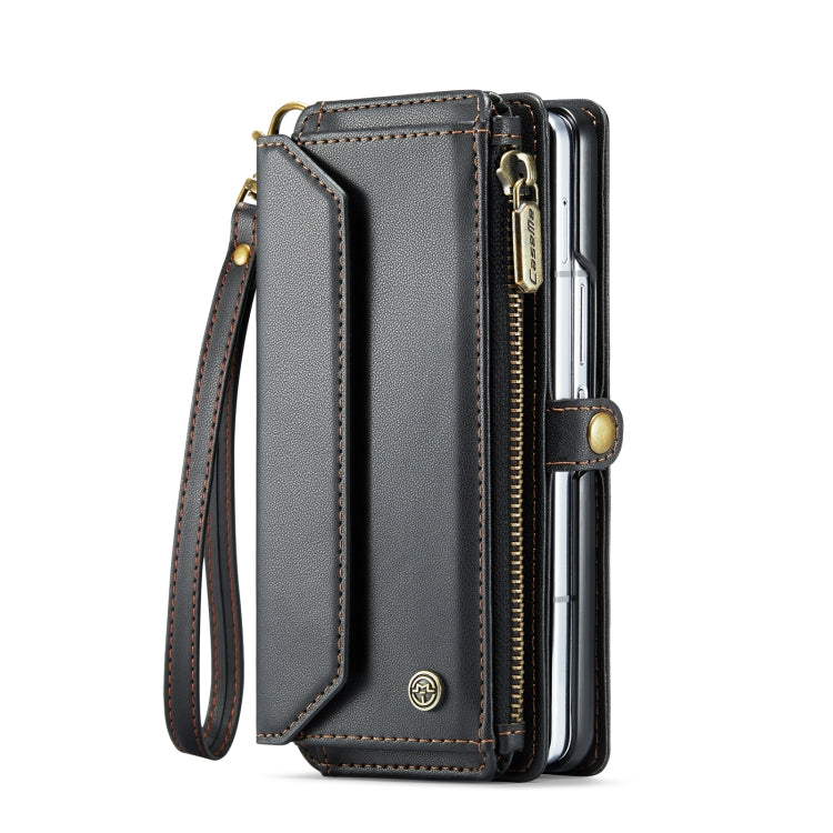 For Samsung Galaxy Z Fold6 5G CaseMe C36 Card Slots Zipper Wallet RFID Anti-theft Leather Phone Case(Black) - free shipping - PMC Jewellery - Order now!
