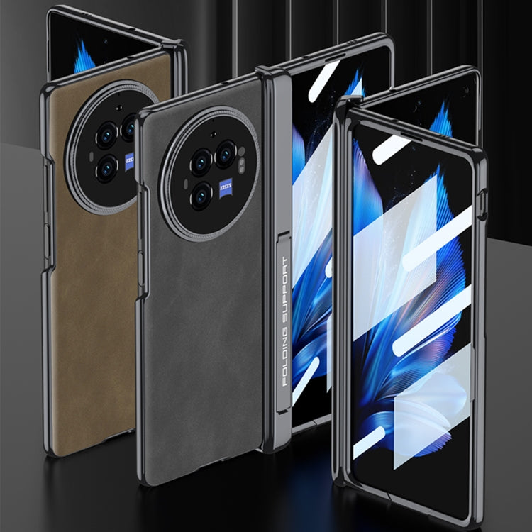 For vivo X Fold3 GKK Integrated Magnetic Fold Hinge Leather Shockproof Phone Case(Matte Brown) - free shipping - PMC Jewellery - Order now!