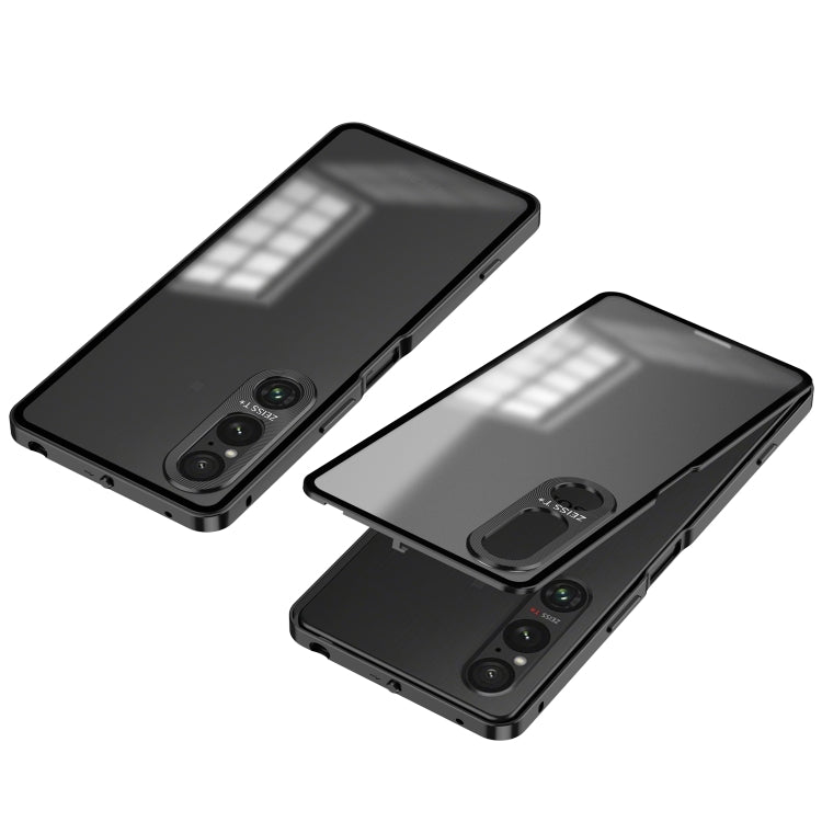 For Sony Xperia 1 V Snap Buckle Metal Frame Frosted Phone Case(Black) - Sony Cases by PMC TechLife | Online Shopping South Africa | PMC TechLife | Buy Now Pay Later Mobicred
