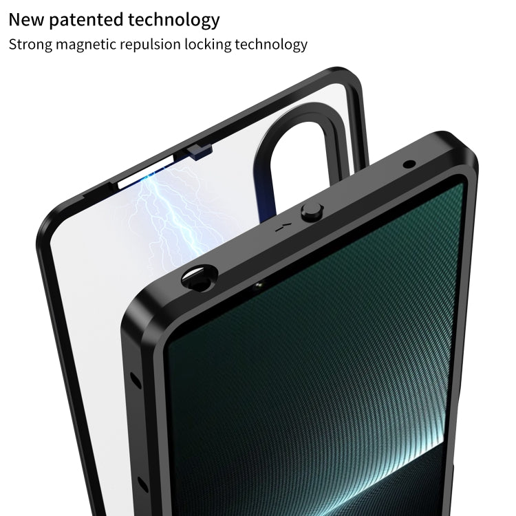 For Sony Xperia 1 V Snap Buckle Metal Frame Frosted Phone Case(Black) - Sony Cases by PMC TechLife | Online Shopping South Africa | PMC TechLife | Buy Now Pay Later Mobicred