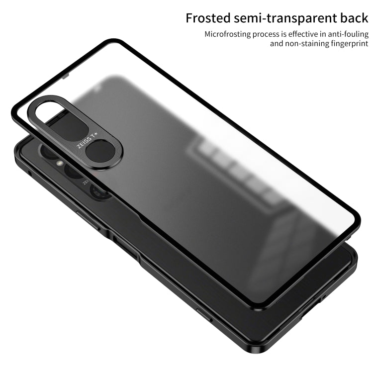 For Sony Xperia 1 V Snap Buckle Metal Frame Frosted Phone Case(Black) - Sony Cases by PMC TechLife | Online Shopping South Africa | PMC TechLife | Buy Now Pay Later Mobicred