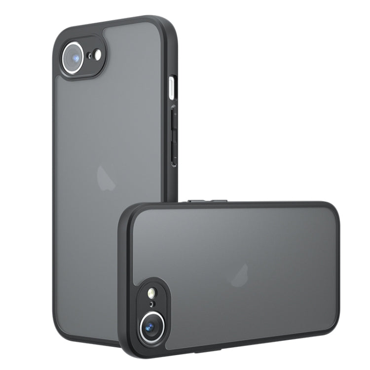 For iPhone 16e Armor Precise Hole PC Hybrid TPU Phone Case(Frosted Black) - iPhone 16e Cases by PMC TechLife | Online Shopping South Africa | PMC TechLife | Buy Now Pay Later Mobicred