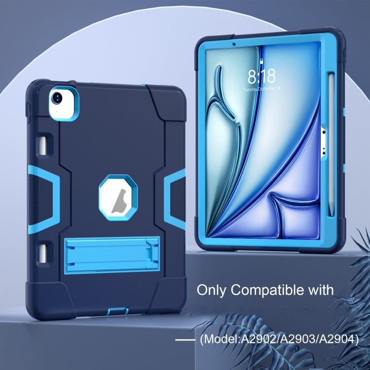 For iPad Air 11 2024 Contrast Color Silicone Acrylic PC Tablet Case with Holder(Navy Blue) - iPad Air 11 2024 Cases by PMC TechLife | Online Shopping South Africa | PMC TechLife | Buy Now Pay Later Mobicred