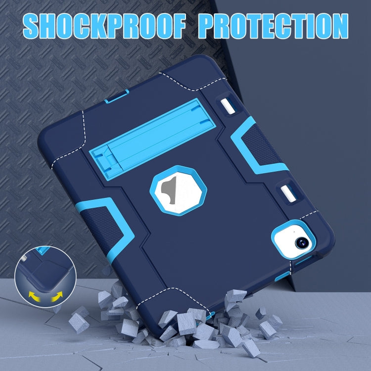 For iPad Air 11 2024 Contrast Color Silicone Acrylic PC Tablet Case with Holder(Navy Blue) - iPad Air 11 2024 Cases by PMC TechLife | Online Shopping South Africa | PMC TechLife | Buy Now Pay Later Mobicred