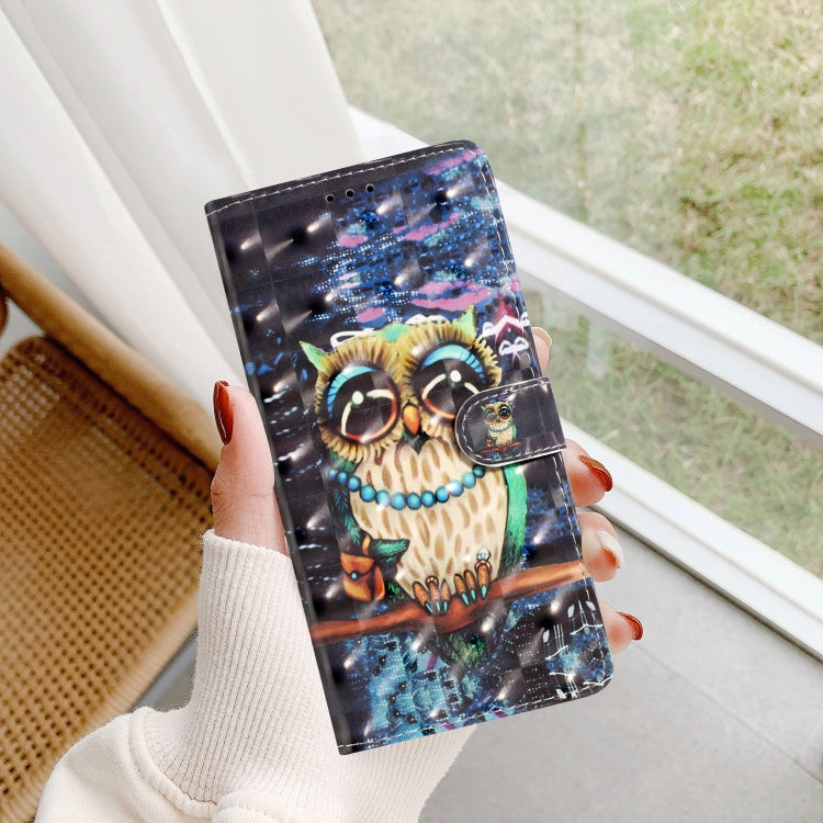 For Motorola Moto G Play 2024 3D Pattern Leather Phone Case(Big-eyed owl) - Motorola Cases by PMC Jewellery | Online Shopping South Africa | PMC Jewellery | Buy Now Pay Later Mobicred