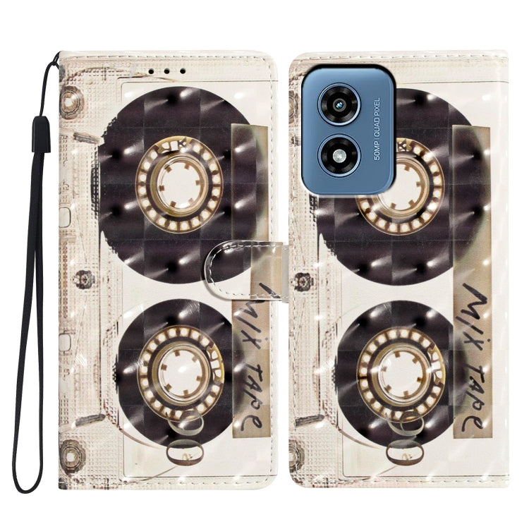For Motorola Moto G Play 2024 3D Pattern Leather Phone Case(Tape) - Motorola Cases by PMC Jewellery | Online Shopping South Africa | PMC Jewellery | Buy Now Pay Later Mobicred
