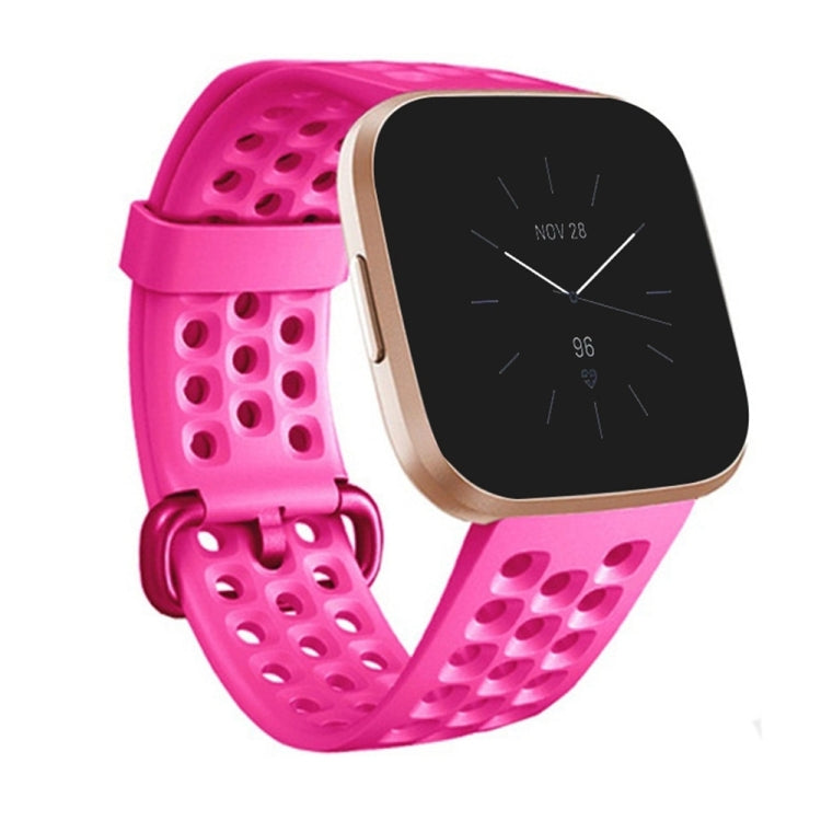 For Fitbit Versa 2 Breathable Silicone Watch Band, Size: Small(Rose Red) - Watch Bands by PMc TechLife | Online Shopping South Africa | PMc TechLife | Buy Now Pay Later Mobicred