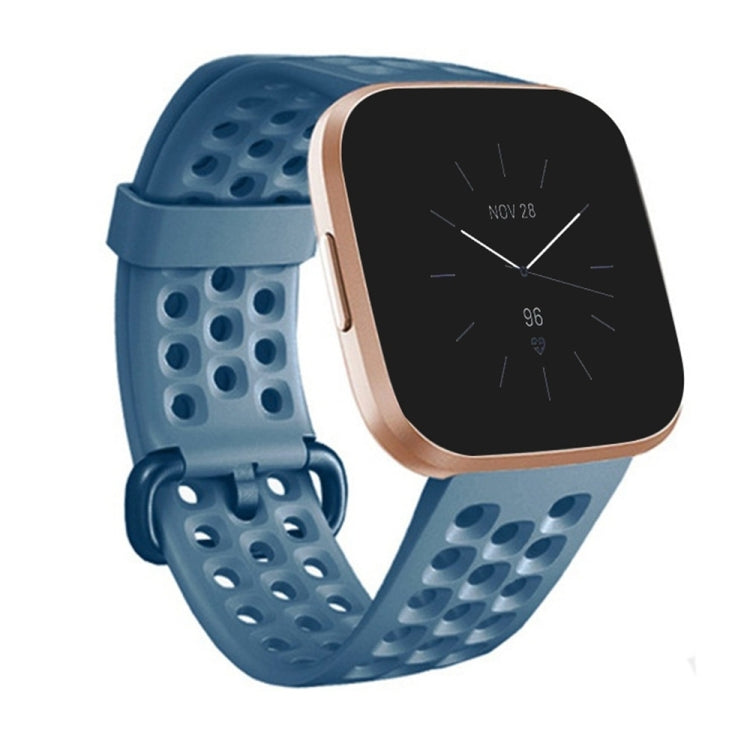 For Fitbit Versa 2 Breathable Silicone Watch Band, Size: Small(Cyan) - Watch Bands by PMc TechLife | Online Shopping South Africa | PMc TechLife | Buy Now Pay Later Mobicred
