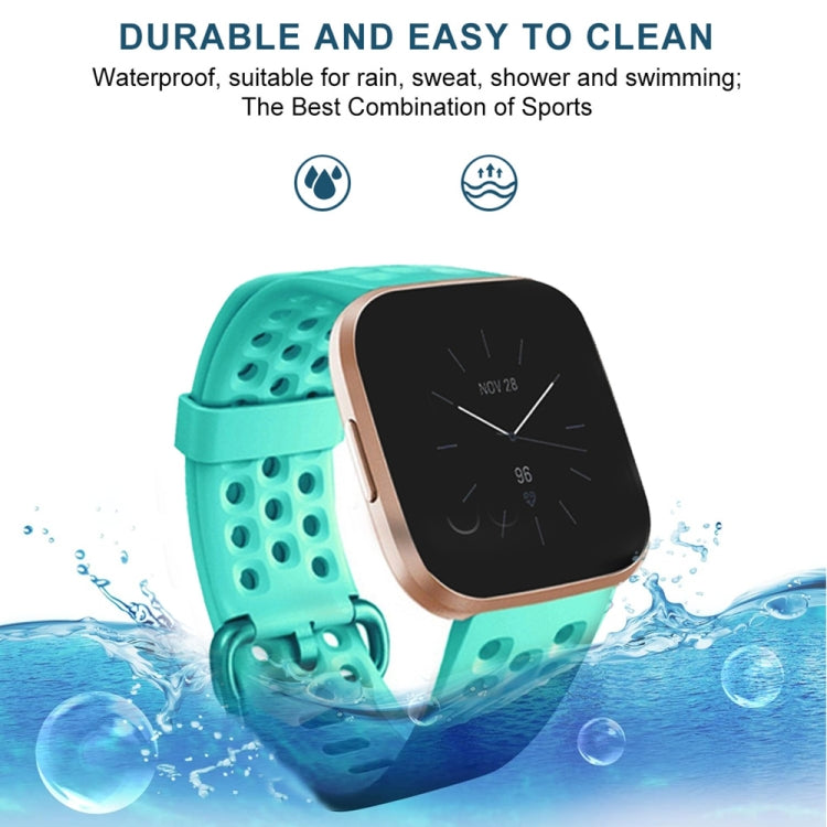 For Fitbit Versa 2 Breathable Silicone Watch Band, Size: Small(Black) - free shipping - PMc TechLife - Order now!