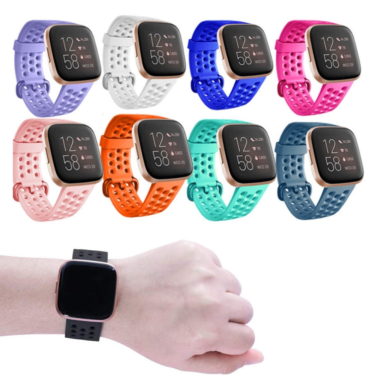 For Fitbit Versa 2 Breathable Silicone Watch Band, Size: Small(Orange) - Watch Bands by PMc TechLife | Online Shopping South Africa | PMc TechLife | Buy Now Pay Later Mobicred