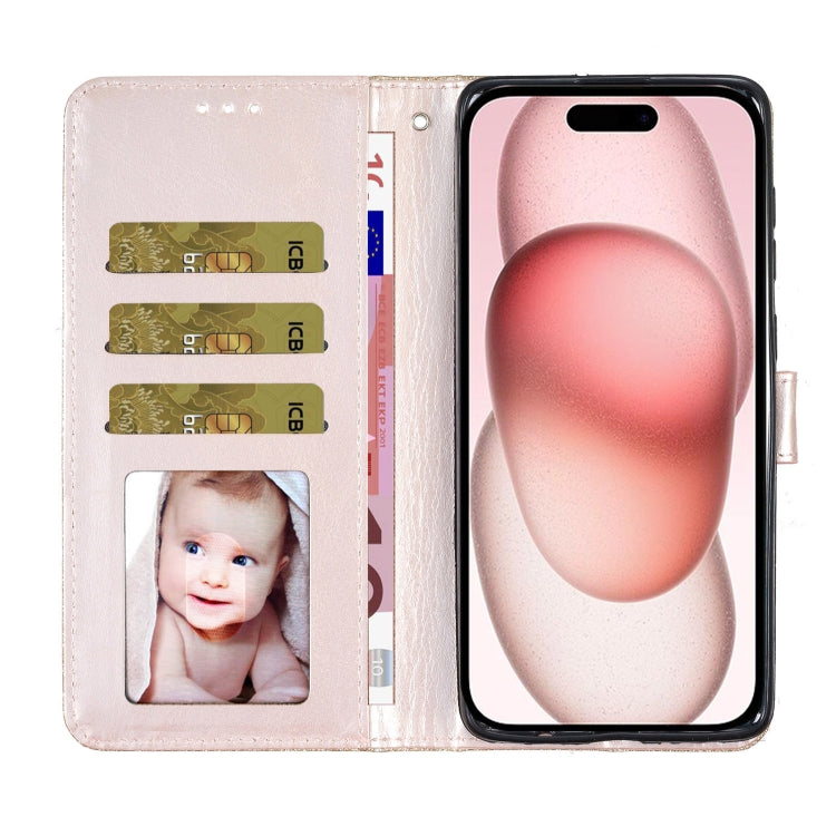 For iPhone 16 Glitter Powder Flip Leather Phone Case(Gold) - iPhone 16 Cases by PMC TechLife | Online Shopping South Africa | PMC TechLife | Buy Now Pay Later Mobicred