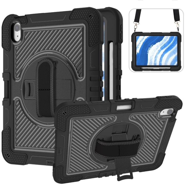 For iPad Air 11 2025 / 2024 360 Degree Rotation PC Contrast Silicone Tablet Case(Black) - iPad Air 11 2025 / 2024 Cases by PMC TechLife | Online Shopping South Africa | PMC TechLife | Buy Now Pay Later Mobicred
