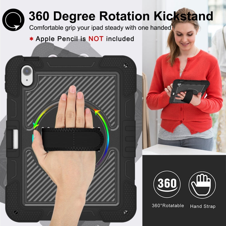 For iPad Air 11 2025 / 2024 360 Degree Rotation PC Contrast Silicone Tablet Case(Black) - iPad Air 11 2025 / 2024 Cases by PMC TechLife | Online Shopping South Africa | PMC TechLife | Buy Now Pay Later Mobicred