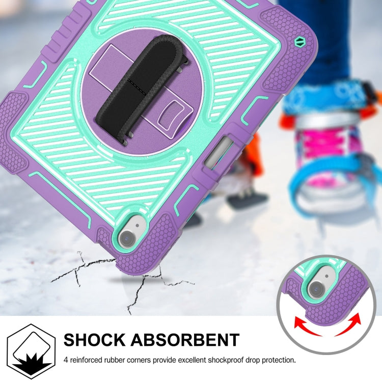 For iPad Air 11 2024 / Air 2022 10.9 360 Degree Rotation PC Contrast Silicone Tablet Case(Purple + Mint Green) - iPad Air 11 2024 Cases by PMC TechLife | Online Shopping South Africa | PMC TechLife | Buy Now Pay Later Mobicred