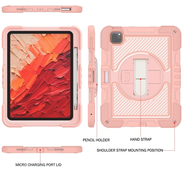 For iPad Pro 11 2024 360 Degree Rotation PC Contrast Silicone Tablet Case(Rose Gold) - iPad Pro 11 2024 Cases by PMC TechLife | Online Shopping South Africa | PMC TechLife | Buy Now Pay Later Mobicred