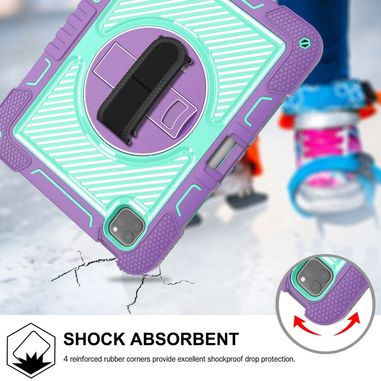 For iPad Pro 11 2024 360 Degree Rotation PC Contrast Silicone Tablet Case(Purple + Mint Green) - iPad Pro 11 2024 Cases by PMC TechLife | Online Shopping South Africa | PMC TechLife | Buy Now Pay Later Mobicred