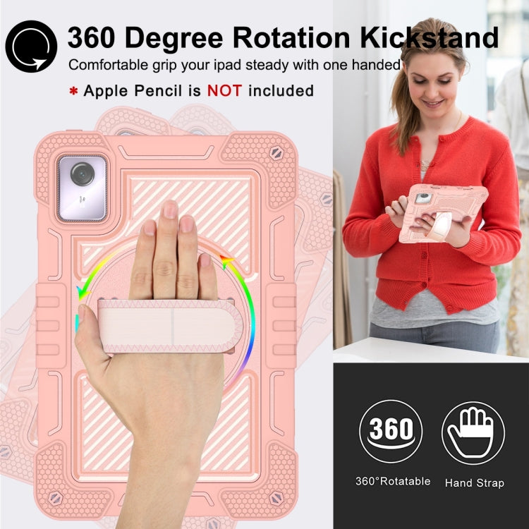 For Lenovo Tab M11 / Xiaoxin Pad 11 2024 360 Degree Rotation PC Contrast Silicone Tablet Case(Rose Gold) - Lenovo by PMC Jewellery | Online Shopping South Africa | PMC Jewellery | Buy Now Pay Later Mobicred
