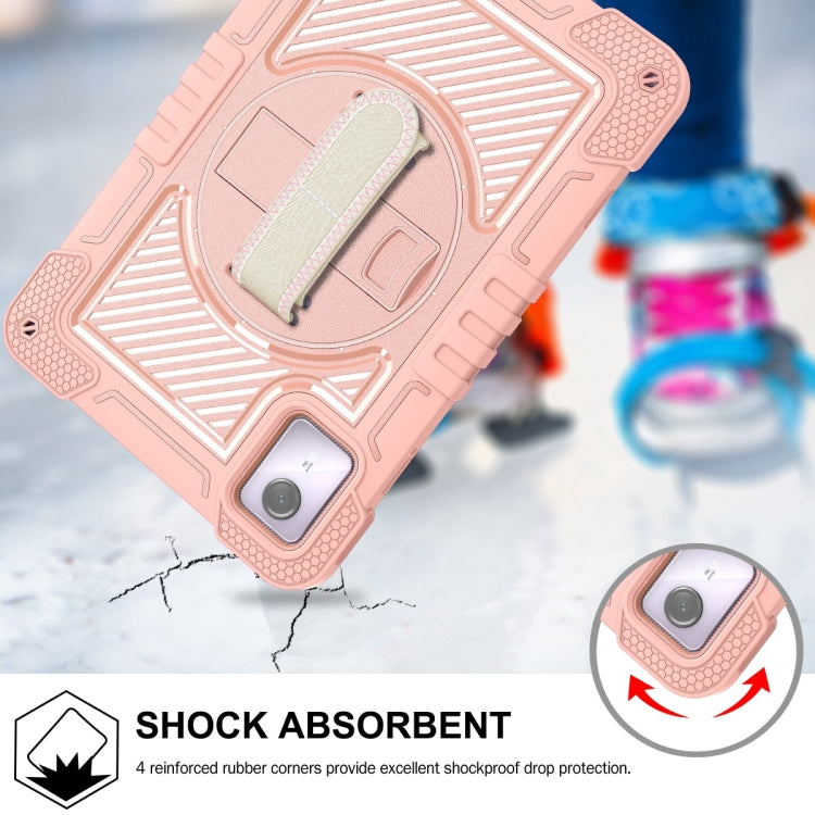 For Lenovo Tab M11 / Xiaoxin Pad 11 2024 360 Degree Rotation PC Contrast Silicone Tablet Case(Rose Gold) - Lenovo by PMC Jewellery | Online Shopping South Africa | PMC Jewellery | Buy Now Pay Later Mobicred
