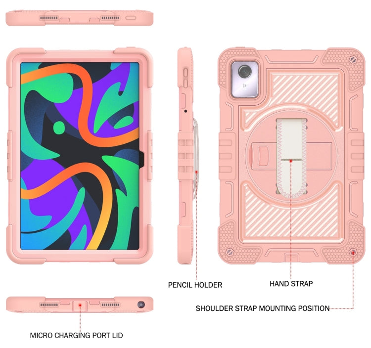 For Lenovo Tab M11 / Xiaoxin Pad 11 2024 360 Degree Rotation PC Contrast Silicone Tablet Case(Rose Gold) - Lenovo by PMC Jewellery | Online Shopping South Africa | PMC Jewellery | Buy Now Pay Later Mobicred