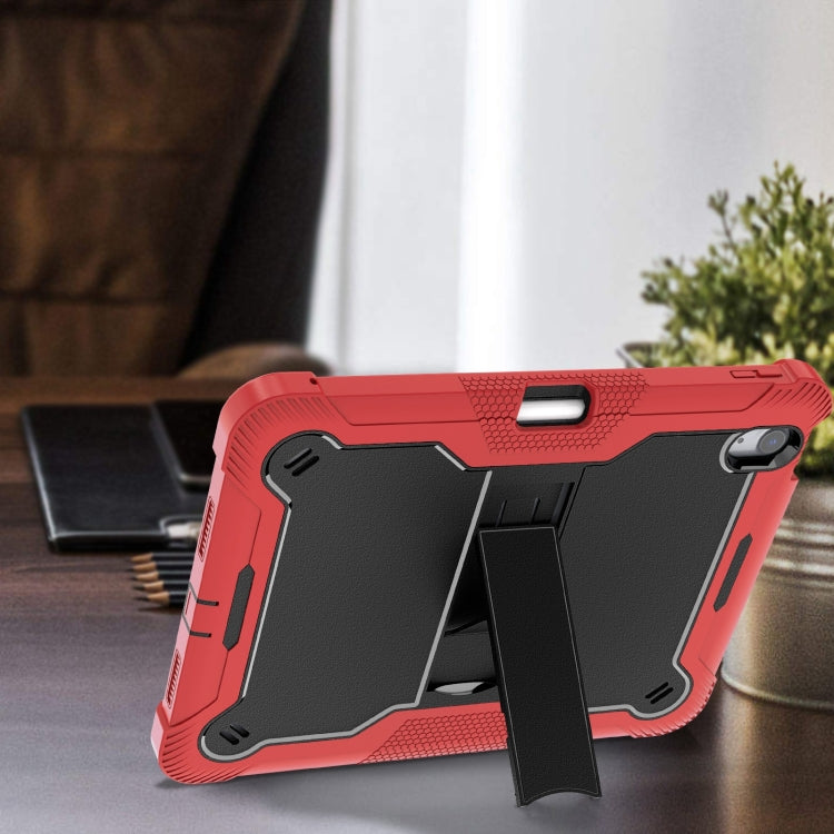 For iPad Air 11 2024 / Air 2022 10.9 Shockproof Silicone Hybrid PC Tablet Case with Holder(Black + Red) - iPad Air 11 2025 / 2024 Cases by PMC TechLife | Online Shopping South Africa | PMC TechLife | Buy Now Pay Later Mobicred