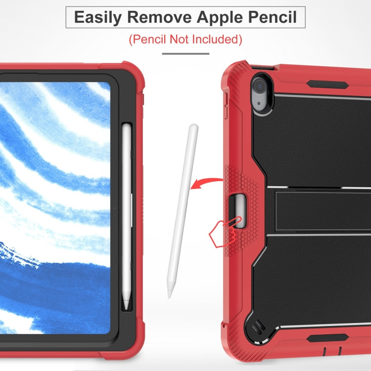 For iPad Air 11 2024 / Air 2022 10.9 Shockproof Silicone Hybrid PC Tablet Case with Holder(Black + Red) - iPad Air 11 2025 / 2024 Cases by PMC TechLife | Online Shopping South Africa | PMC TechLife | Buy Now Pay Later Mobicred