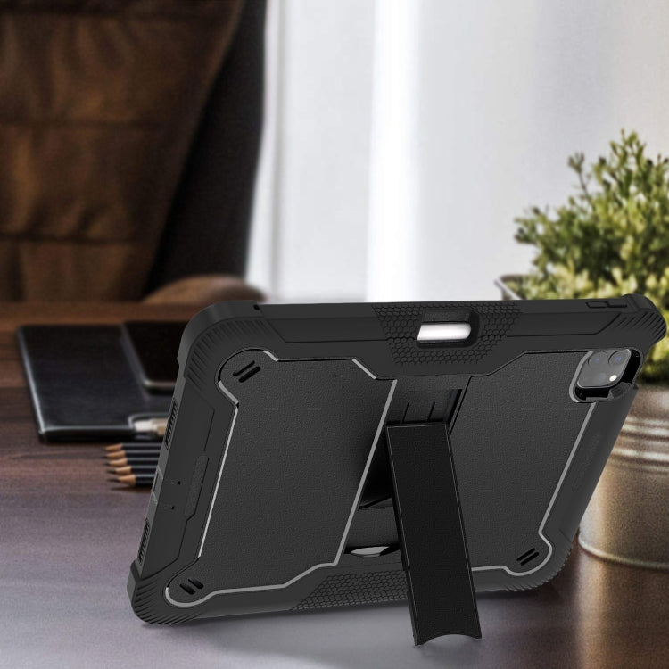 For iPad Pro 11 2024 Shockproof Silicone Hybrid PC Tablet Case with Holder(Black) - iPad Pro 11 2024 Cases by PMC TechLife | Online Shopping South Africa | PMC TechLife | Buy Now Pay Later Mobicred