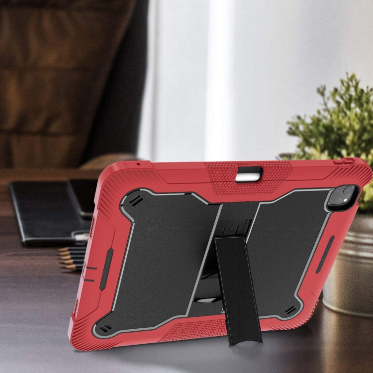 For iPad Pro 13 2024 Shockproof Silicone Hybrid PC Tablet Case with Holder(Black + Red) - iPad Pro 13 2024 Cases by PMC TechLife | Online Shopping South Africa | PMC TechLife | Buy Now Pay Later Mobicred