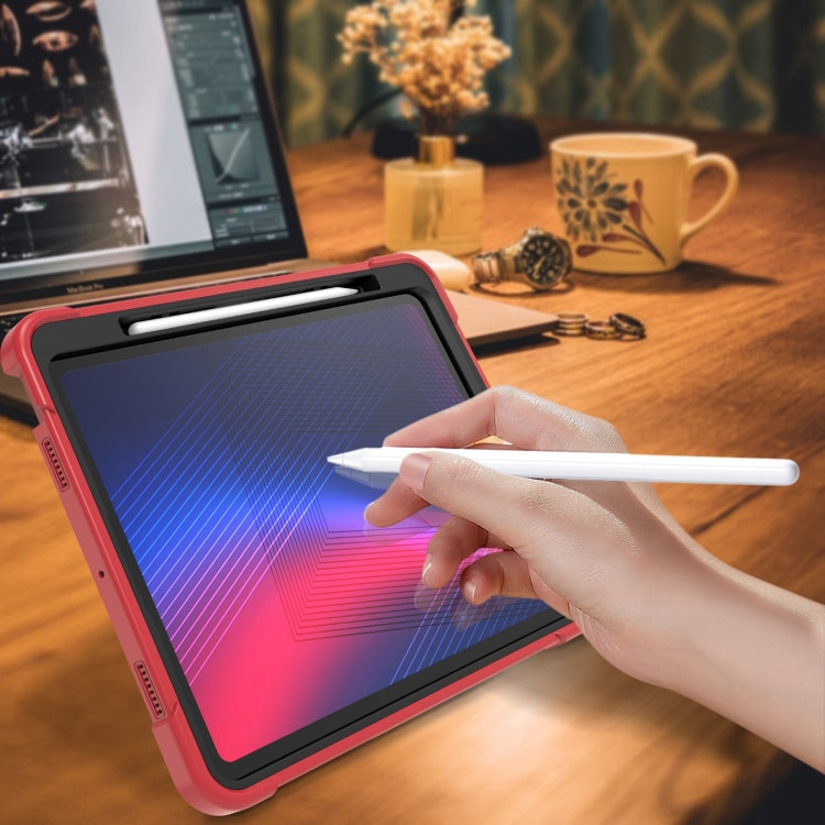 For iPad Pro 13 2024 Shockproof Silicone Hybrid PC Tablet Case with Holder(Black + Red) - iPad Pro 13 2024 Cases by PMC TechLife | Online Shopping South Africa | PMC TechLife | Buy Now Pay Later Mobicred
