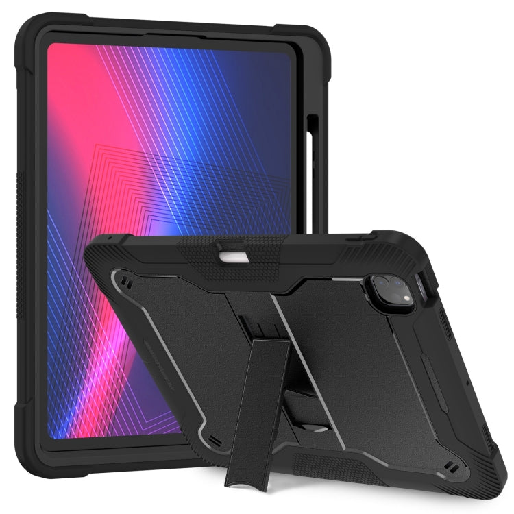For iPad Pro 13 2024 Shockproof Silicone Hybrid PC Tablet Case with Holder(Black) - iPad Pro 13 2024 Cases by PMC TechLife | Online Shopping South Africa | PMC TechLife | Buy Now Pay Later Mobicred