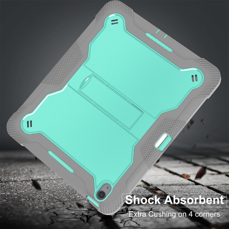 For iPad Air 13 2024 Shockproof Silicone Hybrid PC Tablet Case with Holder(Mint Green + Grey) - iPad Air 13 2024 Cases by PMC TechLife | Online Shopping South Africa | PMC TechLife | Buy Now Pay Later Mobicred